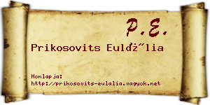 Prikosovits Eulália névjegykártya